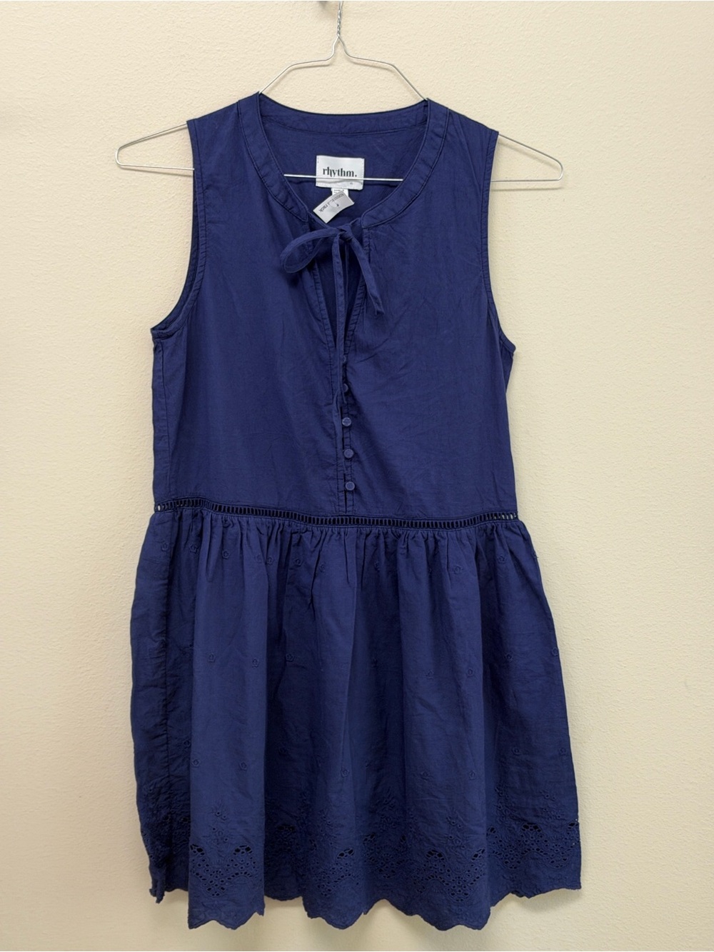 Rhythm Blue Cotton Dress SzS NEW
